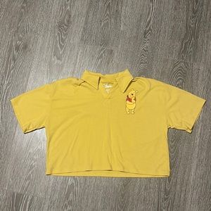 Yellow Winnie the Pooh collar crop top.